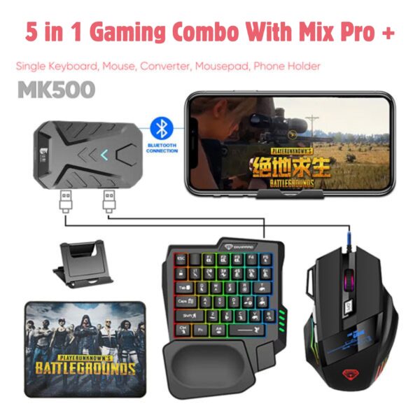 MK500 WITH MIX PRO PLUS  5 In 1 Upgrade Combo Gaming