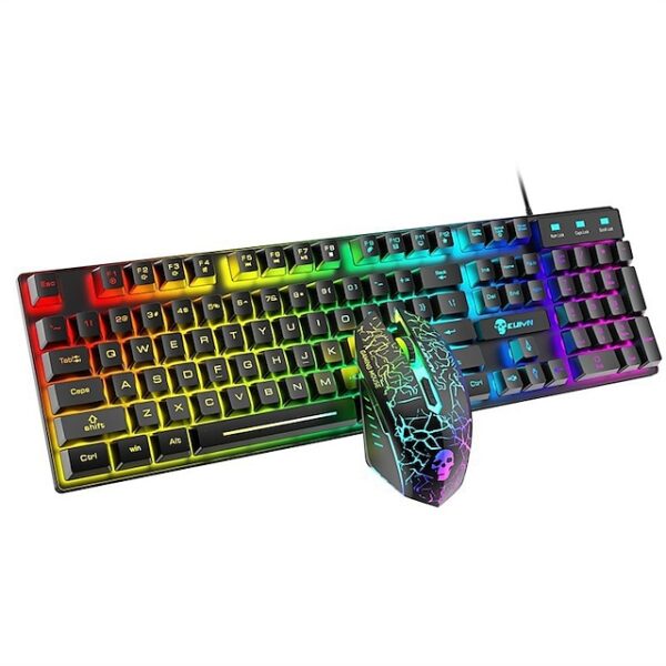 BSHOP BD - 13  Wired Rainbow Backlit illuminated Keyboard Mouse Combo - Image 2